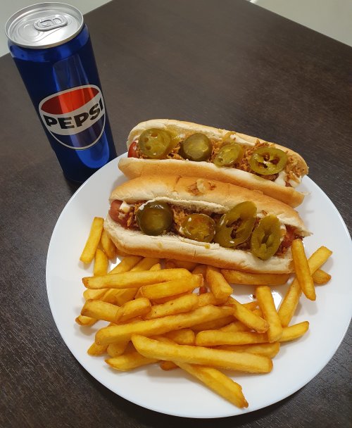 HOT DOG menü + pepsi cola 0.33L