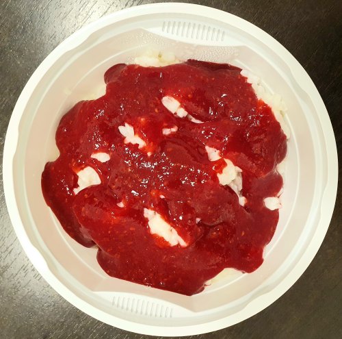 Tejberizs málnaöntettel